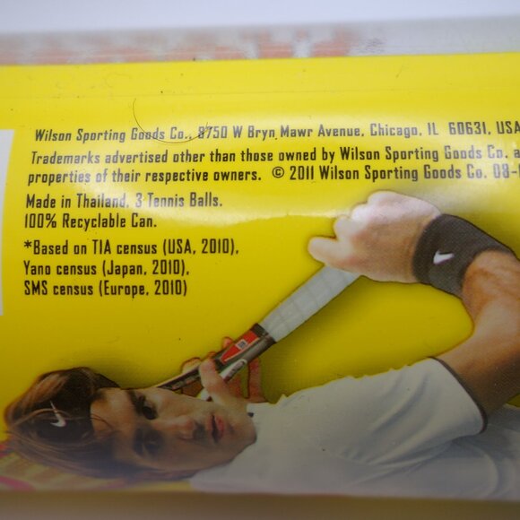 Wilson Championship Regular Duty 2010 Roger Federer Tennis Balls Sealed Can - Picture 9 of 13